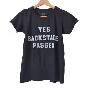 Bandit Brand "Yes Backstage Passes" T Shirt Small Black Short Sleeve Organic USA